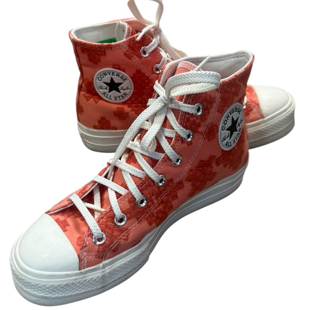 Chuck Taylor Converse All Star Lift Hi Sneaker, orange, embroidered, size 9